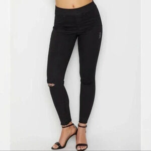 SPANX Distressed Black Leggings NWOT B572